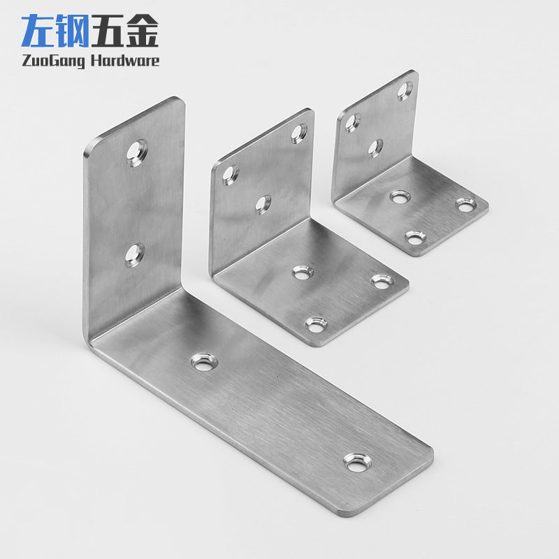 Left Steel Widened Stainless Steel Right Angle Large Angle Thick 90 Degree Fixed Bracket Furniture Laminate Bracket Hardware - Image 5