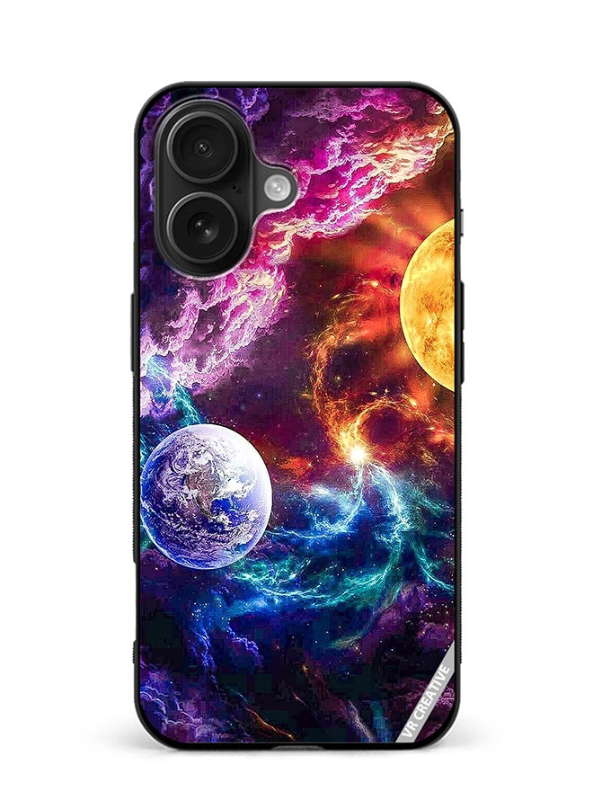 Protective Case Cover For Apple iPhone 16 Beautiful Galaxy Design Multicolour