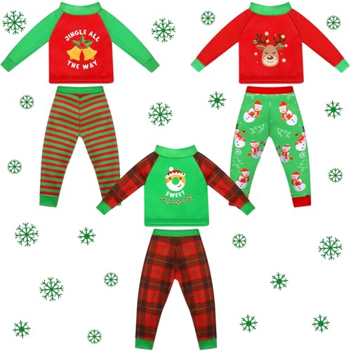 Liitrsh 6 Pcs Christmas Elf Clothes Xmas Elf Accessories Clothes Santa Elk Snowman Clothing Pajamas for Christmas Holiday DecorationStylish Style - Image 1