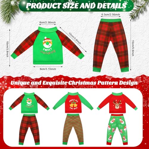 Liitrsh 6 Pcs Christmas Elf Clothes Xmas Elf Accessories Clothes Santa Elk Snowman Clothing Pajamas for Christmas Holiday DecorationStylish Style - Image 5