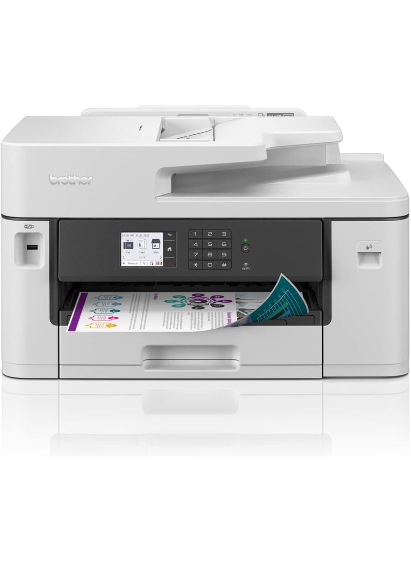 Brother Wireless All in One Printer, MFC-J2340DW, Wide Format Borderless Printing, High Yield Ink Cartridge, Large White - Image 1