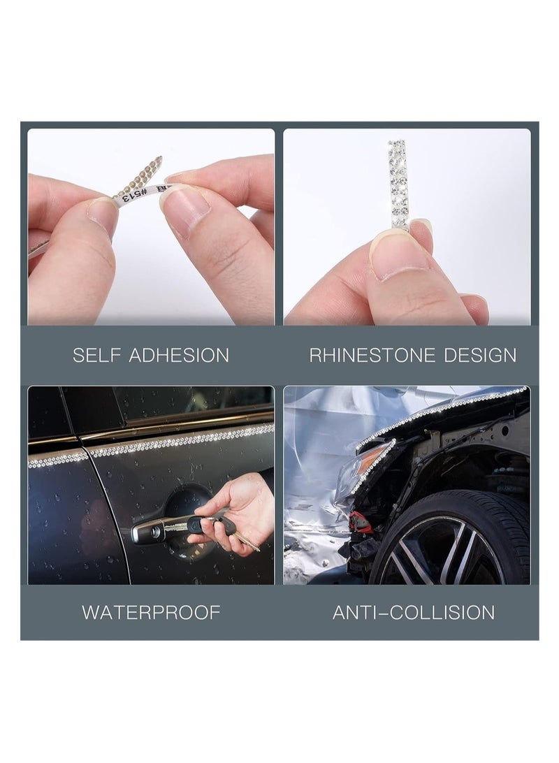 KASTWAVE Bling Car Trim Self Adhesive Bling Car Interior Exterior Accessories for Women Car Dashboard Decorations Rhinestone Car Accessories Bling Stickers for Car Ornaments 5m White - Image 4