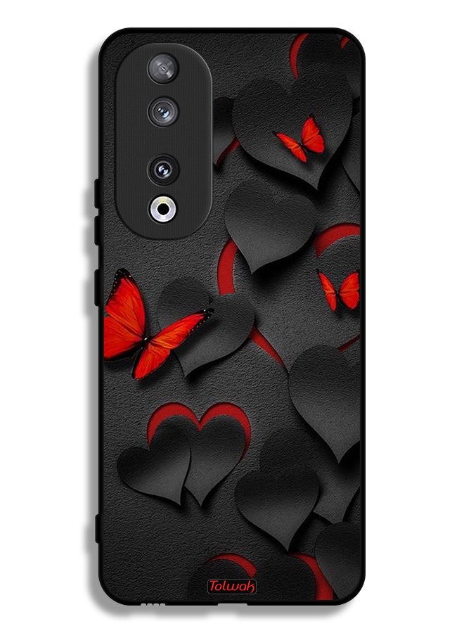 Tolwak Honor 90 Protective Case Cover Hearts And Butterflies Pattern - Image 1