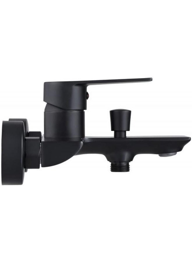 Biella Matte Black Single Lever Wall Mount Bathroom Shower Faucet - Bathtub Hot Cold Mixer Tap Shower Mixer With Handheld Shower Head - Image 5