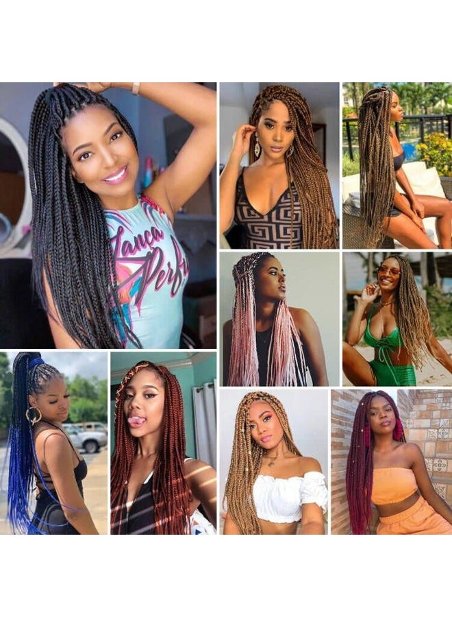 Befunny Braiding Hair,8 Packs 24 Inch Pre Stretched Braiding Hair - Professional Ombre Two Tone Prestretched Hair For Knotless Braiding Crochet Braids Hair, Yaki Straight Synthetic Hair (24", T1B/27#) - Image 5