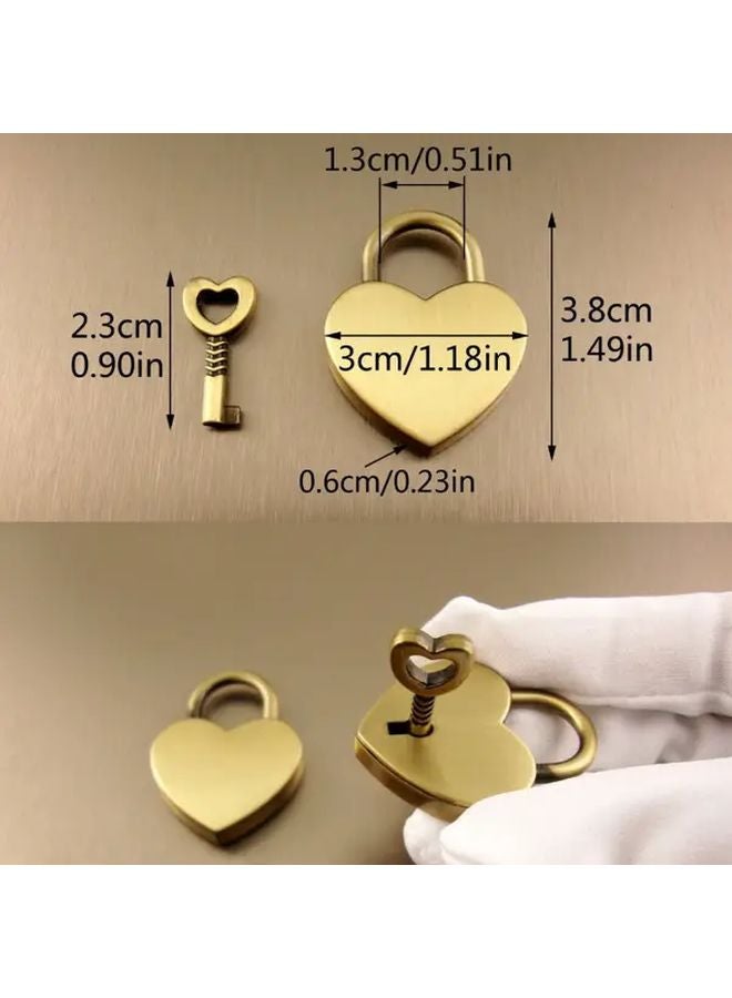 Golden Heart Lock Luggage Buckle Mini Drawer Bag Padlock 1pc - Image 3