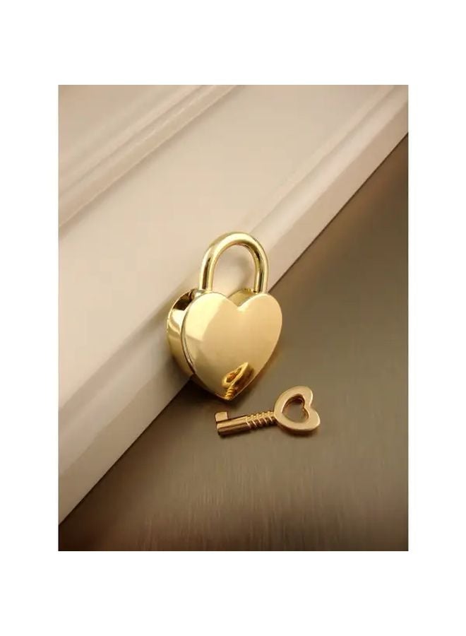 Golden Heart Lock Luggage Buckle Mini Drawer Bag Padlock 1pc - Image 5