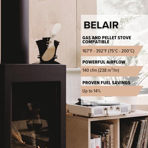 Ecofan BelAir Heat Powered Stove Fan - Powerful Design, Low Start Temperature Technology, Perfect for Gas, Pellet & Soapstone Stoves, 140 CFM - Circulates Warm Air Efficiently & Reduces Fuel Cost - Image 5