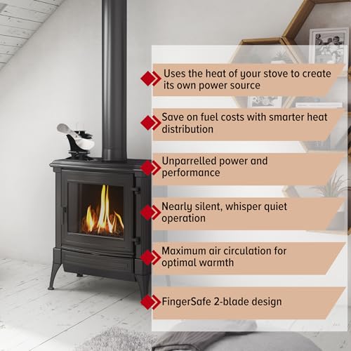 Ecofan BelAir Heat Powered Stove Fan - Powerful Design, Low Start Temperature Technology, Perfect for Gas, Pellet & Soapstone Stoves, 140 CFM - Circulates Warm Air Efficiently & Reduces Fuel Cost - Image 3