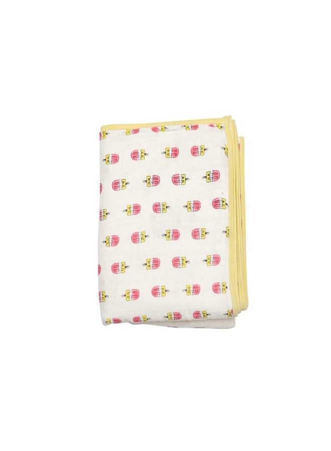 THEONI 100% Organic Muslin Reversible Snuggle Blankets for Newborn Baby- (Popscile Fun Pink) - Image 2