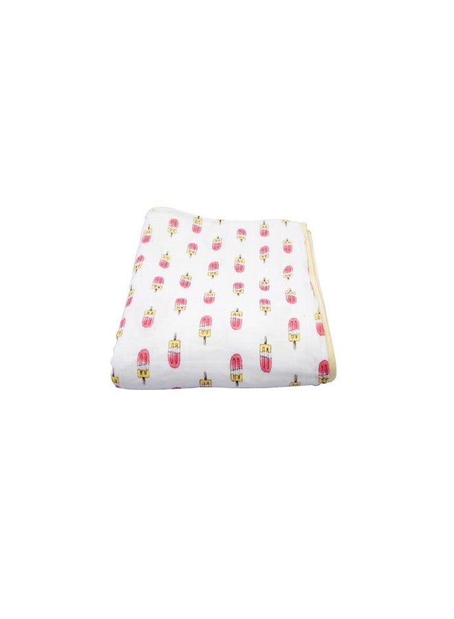 THEONI 100% Organic Muslin Reversible Snuggle Blankets for Newborn Baby- (Popscile Fun Pink) - Image 3