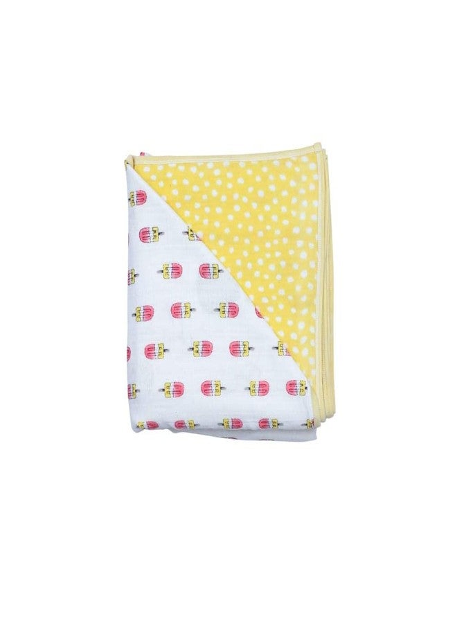 THEONI 100% Organic Muslin Reversible Snuggle Blankets for Newborn Baby- (Popscile Fun Pink) - Image 1