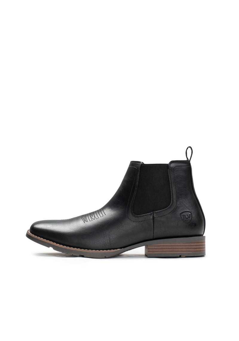 IUV Cowboy Boots For Men Ankle Boots Western Boot Casual Dress Slip On Chelsea Men - Image 3
