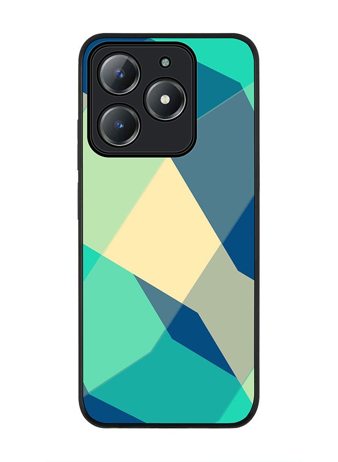 Stylizedd For Realme C63 / Realme C61 4G Case,Slim fit Camera Protection, Shockproof Thin Phone cover  - Checkered Aqua - Image 1