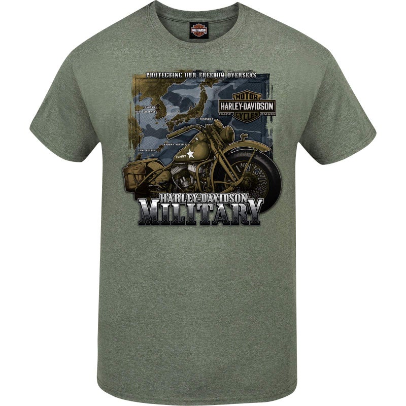 HARLEY DAVIDSON هارلي-ديفيدسون العسكرية، جولة المحيط الهادئ الحصرية، تي شيرت للرجال برخصة علامة H-D، L (كبير) - Image 3