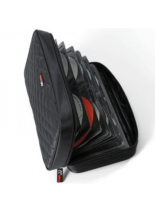 CCidea CCidea 96 Capacity CD/DVD Case Holder Portable Wallet Disc Storage Binder for Car, Home, Office and Travel (96-Black) Specials  - Image 2