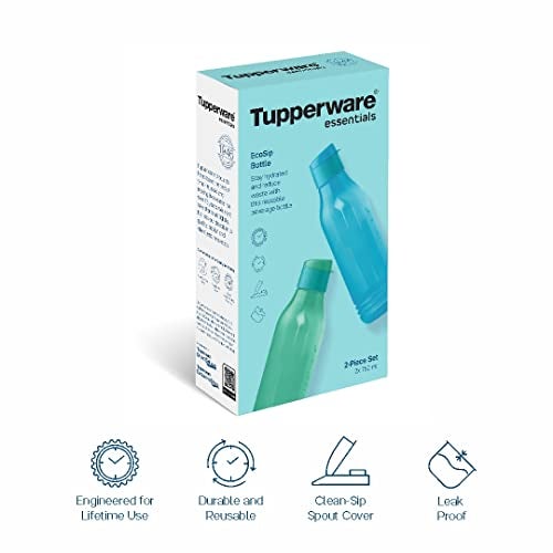 Tupperware ECO SIP Triangular Water Bottles 750 ml Set of 2 Green Blue - Image 3