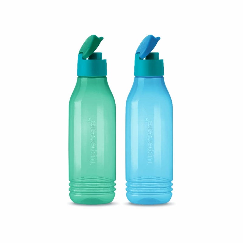 Tupperware ECO SIP Triangular Water Bottles 750 ml Set of 2 Green Blue - Image 2