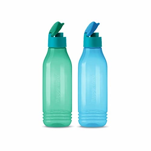 Tupperware ECO SIP Triangular Water Bottles 750 ml Set of 2 Green Blue - Image 1