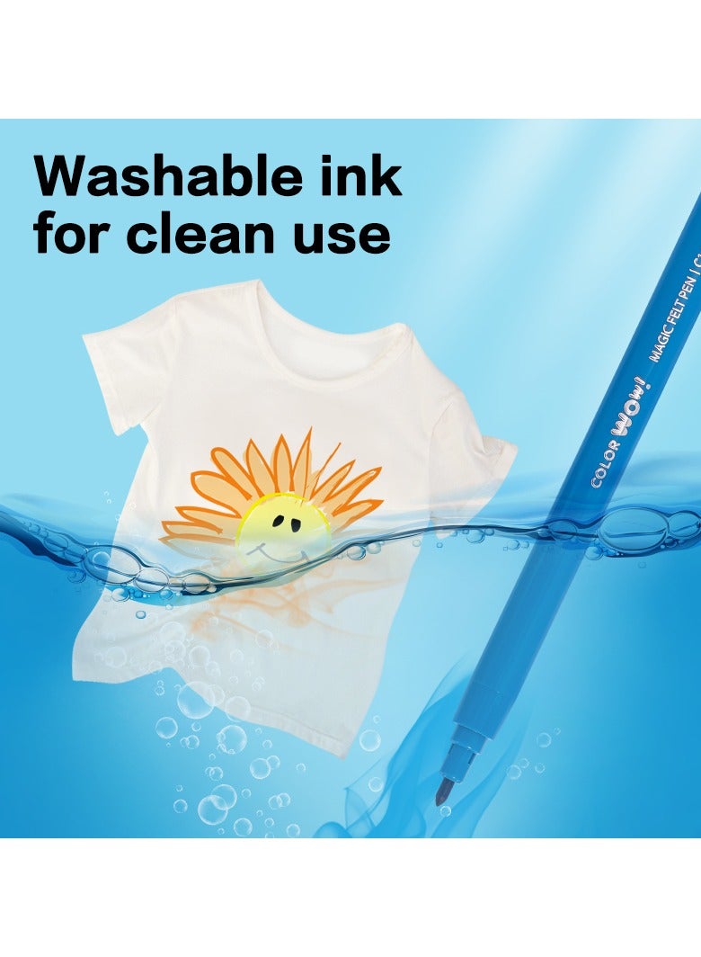 Deli مجموعة أقلام الفلتر السحرية Deli EC167 - 16 لون + 2 محولات ألوان، تأثير سحري لتغيير الألوان، غير سامة، مثالية لرسم الأطفال وتلوينهم. - Image 4