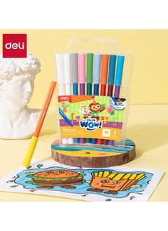 Deli Deli EC167 Magic Felt Pen Set – 16 Colors + 2 Color Changers, Magical Color-Changing Effect, Non-Toxic, Ideal for Kids' Drawing and Coloring.  - Image 2