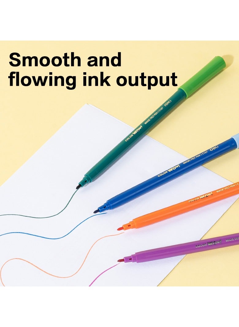 Deli مجموعة أقلام الفلتر السحرية Deli EC167 - 16 لون + 2 محولات ألوان، تأثير سحري لتغيير الألوان، غير سامة، مثالية لرسم الأطفال وتلوينهم. - Image 5