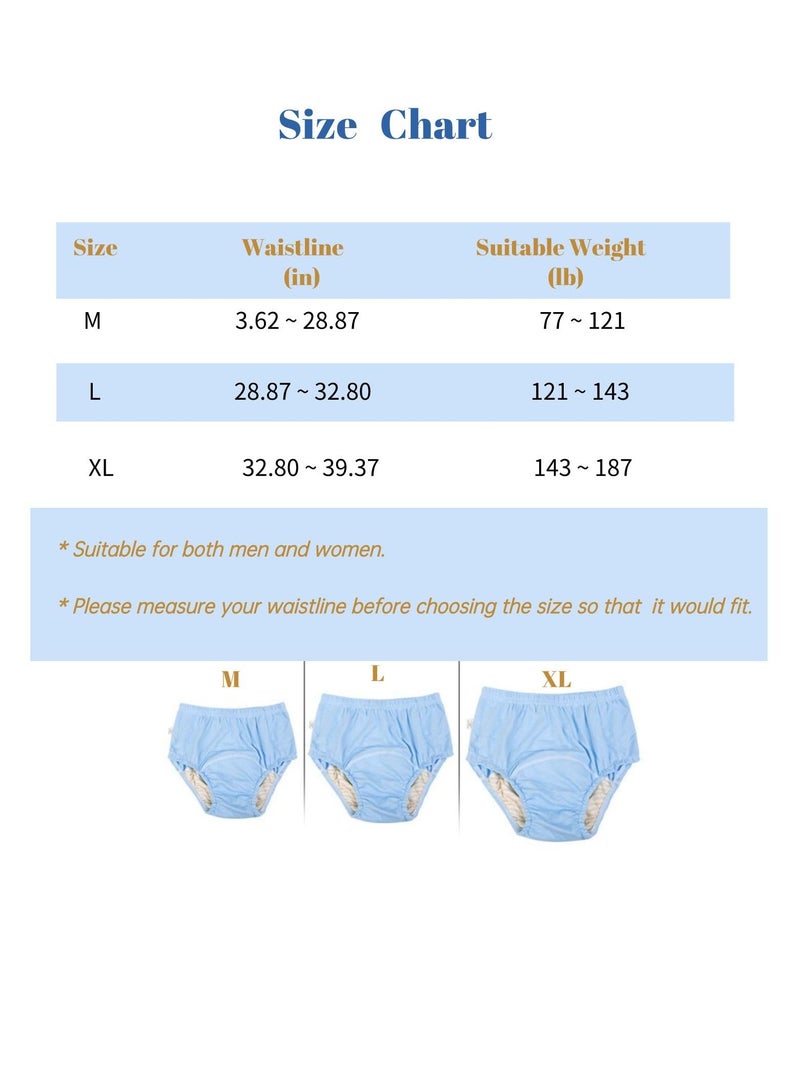 SYOSI Incontinence Underwear for Men and Women TPU Leakage-Proof Adult Cloth Diaper Nappy with Inserts Reusable and Washable Absorbent Urinary Briefs for The Elderly Disabled Postpartum L Pink  - Image 3