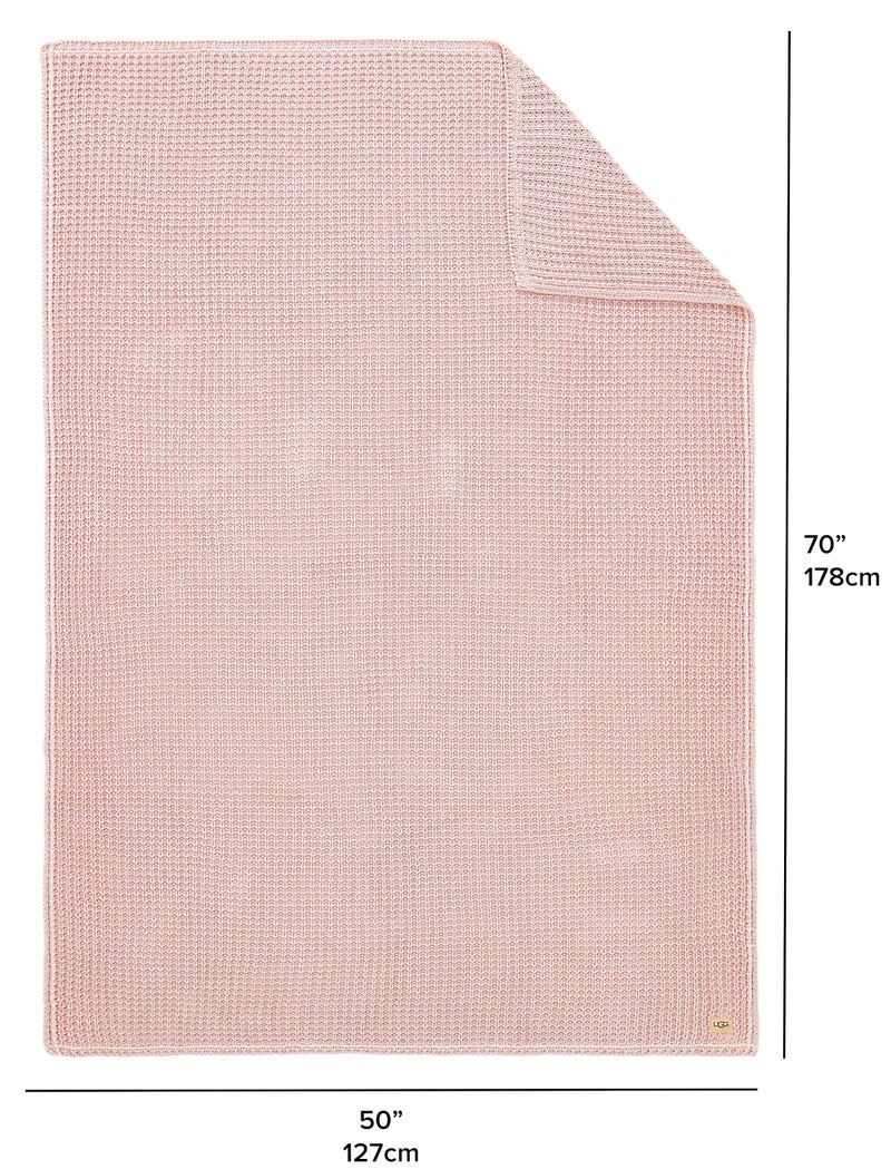 UGG 38816 Luna Luxurious Textured Knit Cotton Blanket Silky Soft Reversible Cozy Oversized Throw Blanket Machine Washable Warm Stylish Accent Throw for Any Room Decor, 50 x 70-Inch, Quartz - Image 4