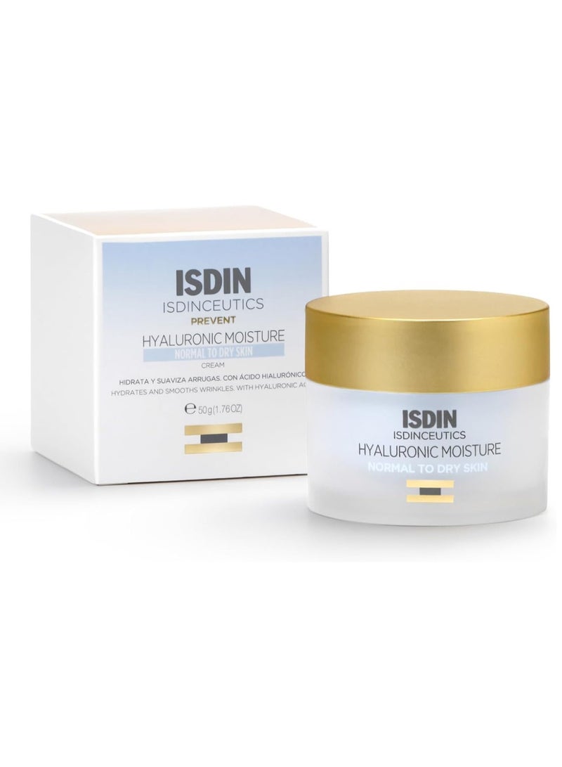 آيسدين سوتيكز كريم Isdin Isdinceutics Hyaluronic Moisture Cream للبشرة العادية والجافة 50 مل كريم وجه خفيف الوزن بحمض الهيالورونيك للبشرة العادية إلى الجافة - Image 1