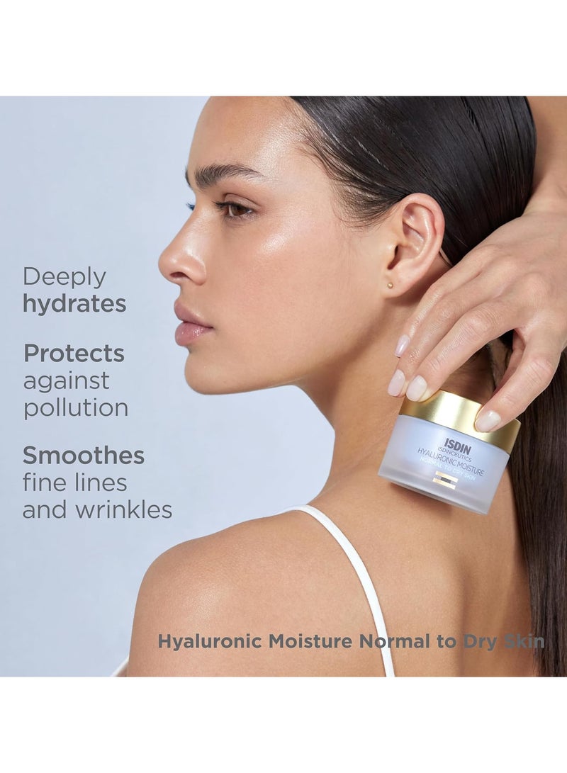 آيسدين سوتيكز كريم Isdin Isdinceutics Hyaluronic Moisture Cream للبشرة العادية والجافة 50 مل كريم وجه خفيف الوزن بحمض الهيالورونيك للبشرة العادية إلى الجافة - Image 4