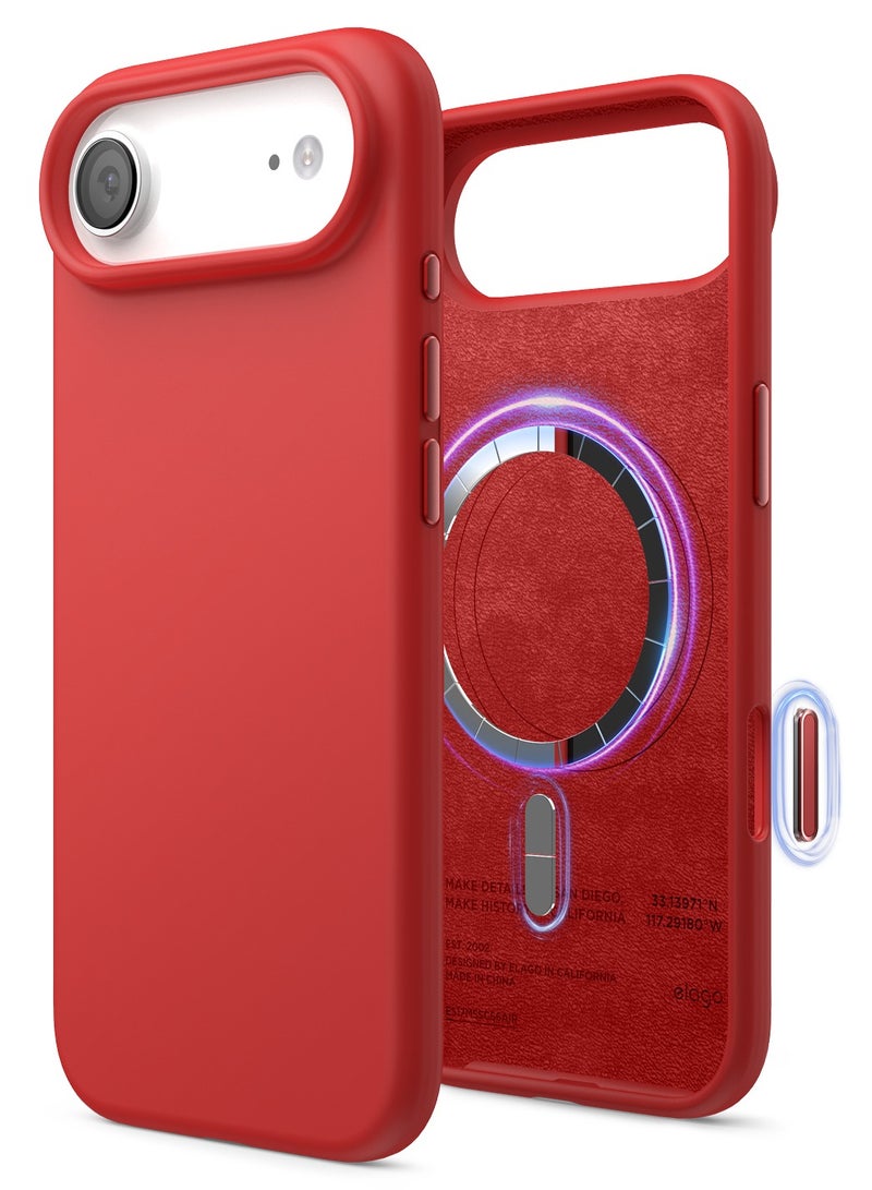 Elago Magnetic Liquid Silicone for iPhone 17 Air case cover [Camera Control Button Cover] compatible with MagSafe Shockproof - Red - Image 1