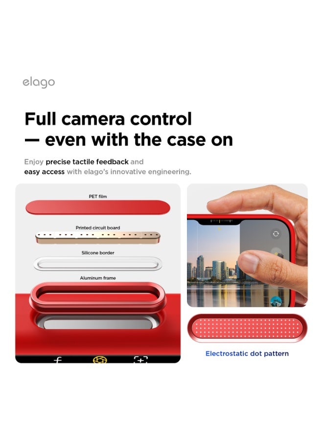 Elago Magnetic Liquid Silicone for iPhone 17 Air case cover [Camera Control Button Cover] compatible with MagSafe Shockproof - Red - Image 3