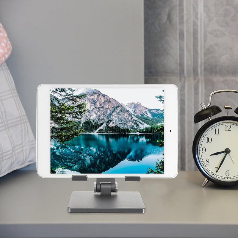 DOITOOL Adjustable Foldable Desktop Tablet Stand Compact Holder for Tablets Multi-Angle Stable Desk Mount in Space Gray Portable Bracket for Home and Office Use - Image 4