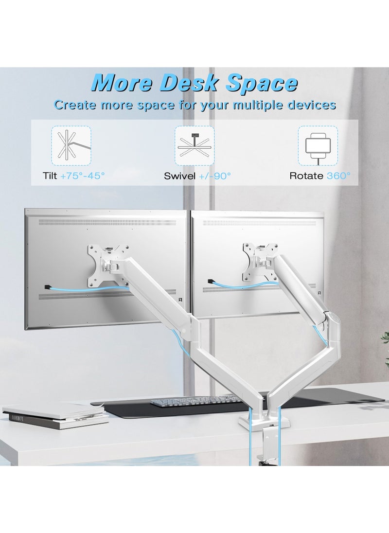 Yakiter - Dual Monitor Stand, Easy to Install Gas Spring Wall Mounted Desktop Stand - Image 1