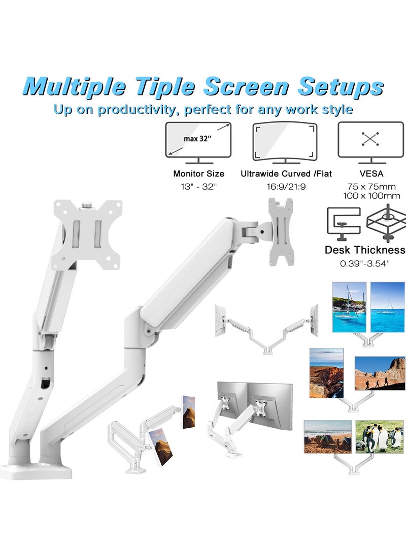 Yakiter - Dual Monitor Stand, Easy to Install Gas Spring Wall Mounted Desktop Stand - Image 1