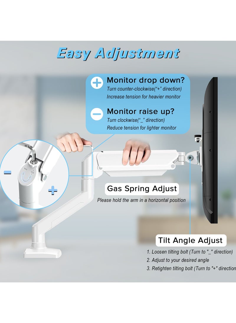 Yakiter - Dual Monitor Stand, Easy to Install Gas Spring Wall Mounted Desktop Stand - Image 1