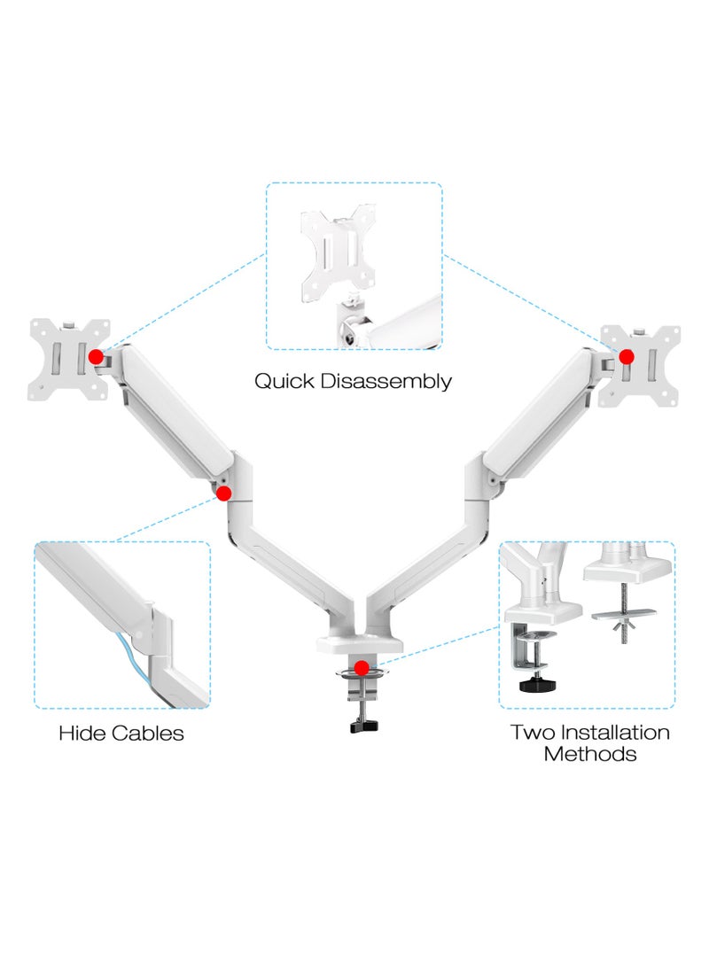 Yakiter - Dual Monitor Stand, Easy to Install Gas Spring Wall Mounted Desktop Stand - Image 1