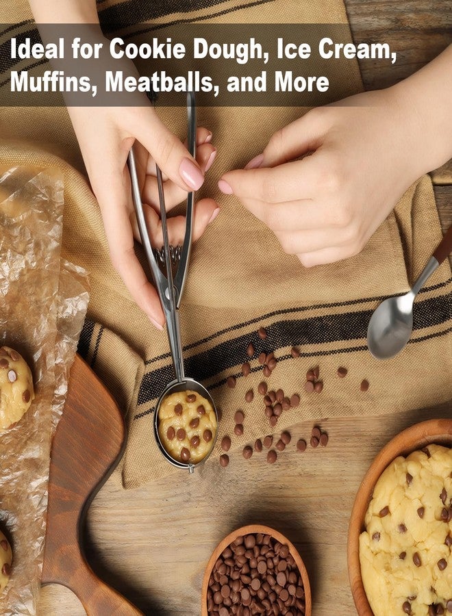 ليفهاب مغرفة كوكيز، مجموعة من 3 مغارف عجينة كوكيز للخبز، ملعقة كبيرة، ملعقتان كبيرتان، 3 ملاعق كبيرة، مغرفة آيس كريم من الفولاذ المقاوم للصدأ مع زناد للتحرير للكب كيك والآيس كريم والمافن وكرات اللحم وكرات البطيخ - Image 2
