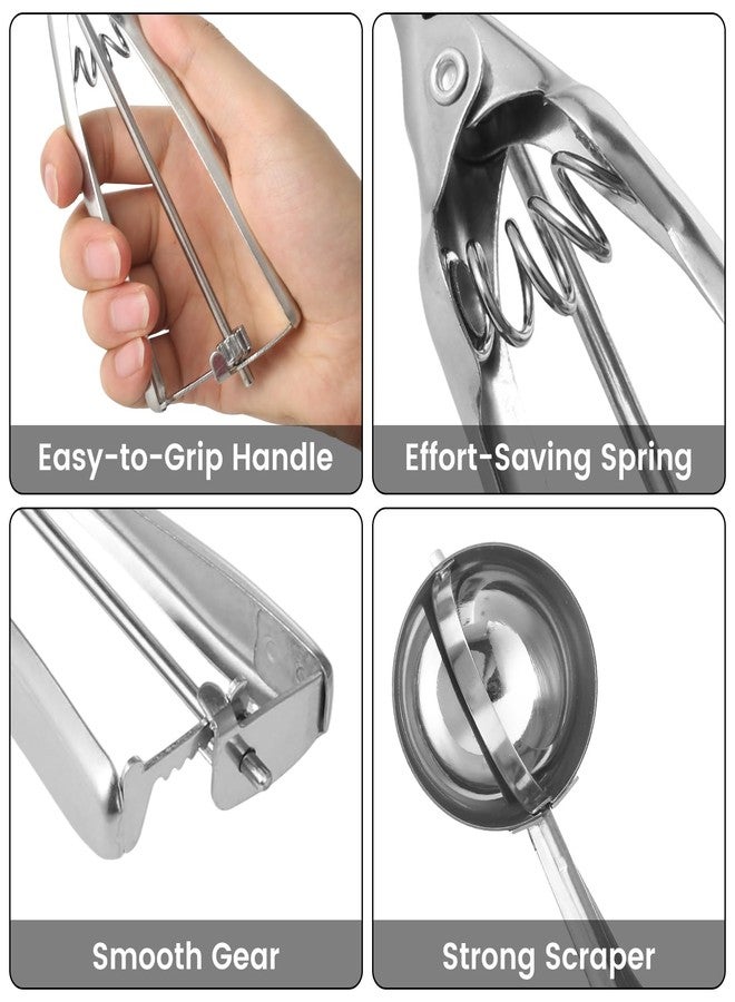 ليفهاب مغرفة كوكيز، مجموعة من 3 مغارف عجينة كوكيز للخبز، ملعقة كبيرة، ملعقتان كبيرتان، 3 ملاعق كبيرة، مغرفة آيس كريم من الفولاذ المقاوم للصدأ مع زناد للتحرير للكب كيك والآيس كريم والمافن وكرات اللحم وكرات البطيخ - Image 5