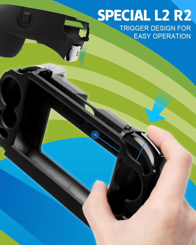غلاف واقي لجهاز التحكم بمقبض الزناد L2 R2 لسوني بلاي ستيشن PS Vita 1000 (أسود) - Image 2