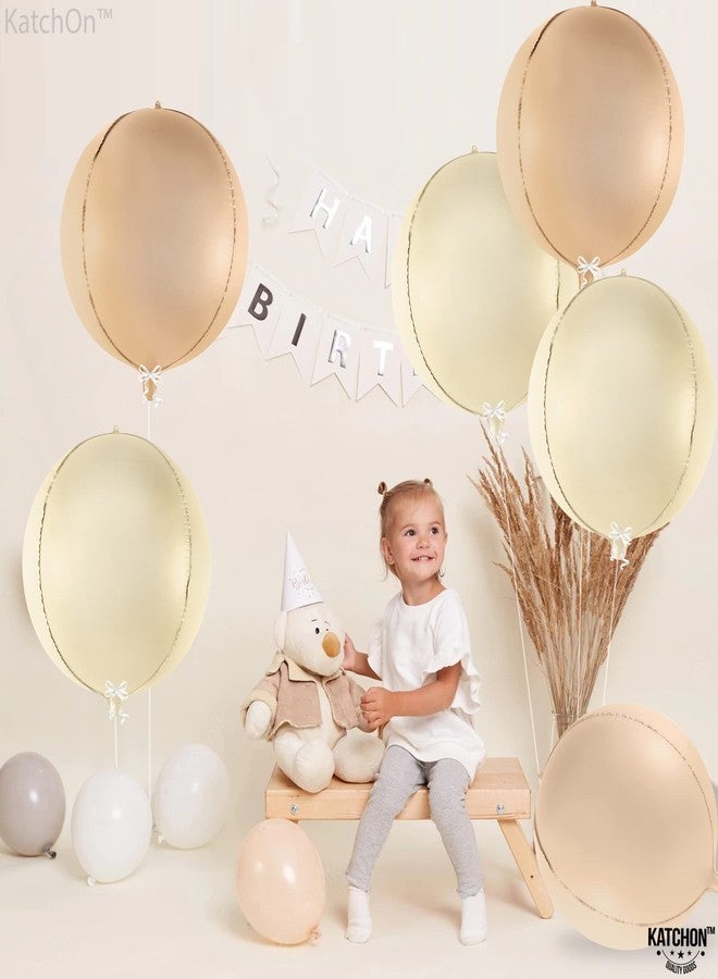 كاتشون مجموعة بالونات رمل أبيض من كاتشون - حجم كبير 22 بوصة، عبوة من 6 بالونات | بالونات بوهو، بالونات بيج لتزيين حفلات البيج | بالونات غير لامعة، بالونات دانتيل عاجية، بالونات كريمية | زينة حفلات توديع العزوبية - Image 3