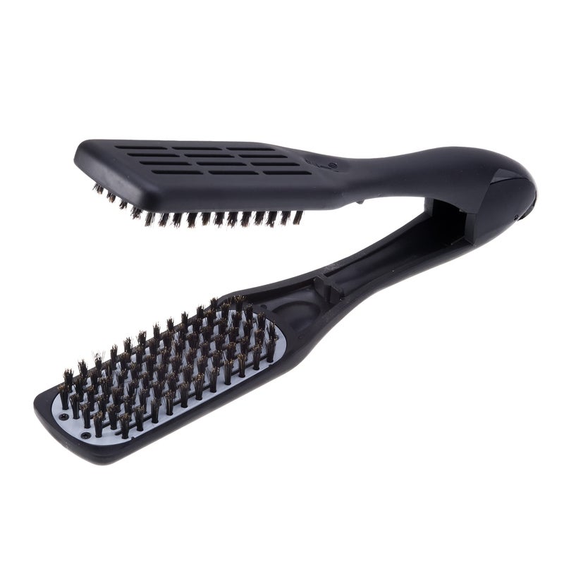 Denman D79 Thermoceramic Hair Straightening Brush - with Boar Bristles - For Wide, Wavy, Curly, Coily Hair â€“ Black - Image 1