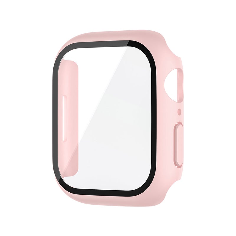 Waterproof Watch Case 45MM Pink PC All-in-one Design - 9H Tempered Glass Screen Protector High Touch Sensitivity Watch Protective Case for Apple Watch Series Daily Wear - Image 1