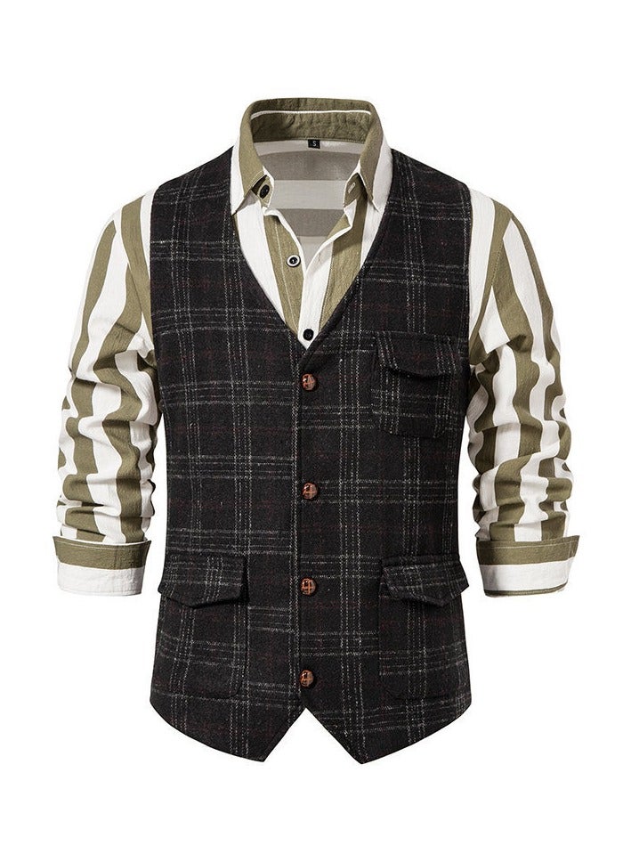 KUYING New Retro Lapel Suit Vest  - Image 1