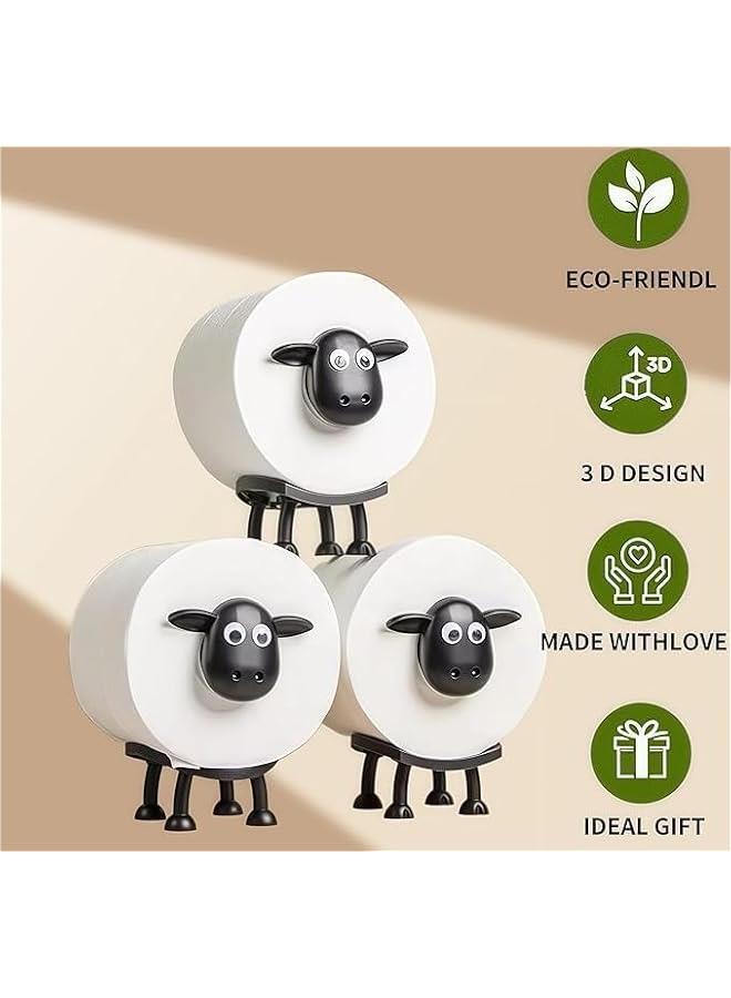 3PCS Sheep Toilet Roll Holder, Sheep Toilet Paper Holder, Toilet Paper Storage Stand, Funny Toilet Paper Holder Free Standing, Tissue Roll Storage for Bathroom, Sheep Loo Roll Holder, Bathroom Decor - Image 4