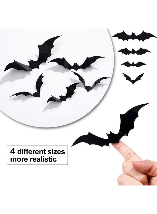FFNIU Halloween 3D Bats Decoration Plastic Bat Wall Stickers For Home Window Decor Party Supplies (60Pcs) - Image 3