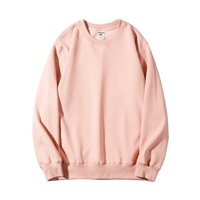 Mens Autumn AG600 g Super Soft Velvet Crewneck Mens Wear High-end Casual Heavy Trendy Brand Printed Men Pink 