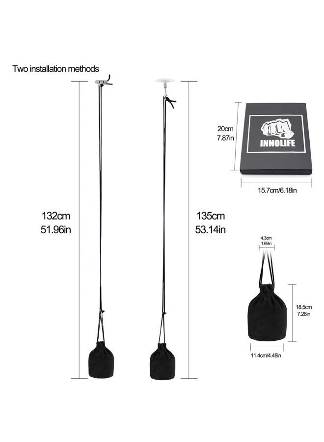 INNOLIFE Boxing Dodge Hide Speed Bag Flannel MMA Pendulum Training (Black (Without Filler)) - Image 3