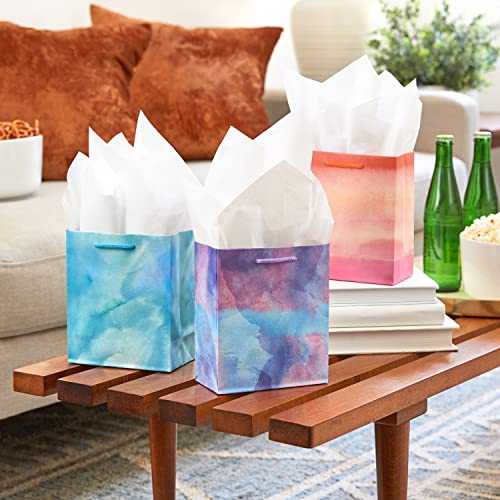 Hallmark 6 Small Easter Gift Bag Bundle 8 Bags 4 Watercolor TieDye Designs in Pink Purple Blue Green for Birthdays Mothers Day Teachers and More - Image 3