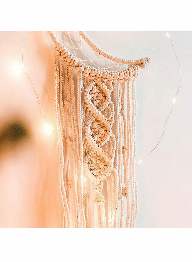 SOLARAE Macrame Wall Hanging Small Woven Tapestry Wall Art Decor - Beautiful for Boho Home Decor, Apartment, Nursery, Party Decorations (No Lights) - Image 2